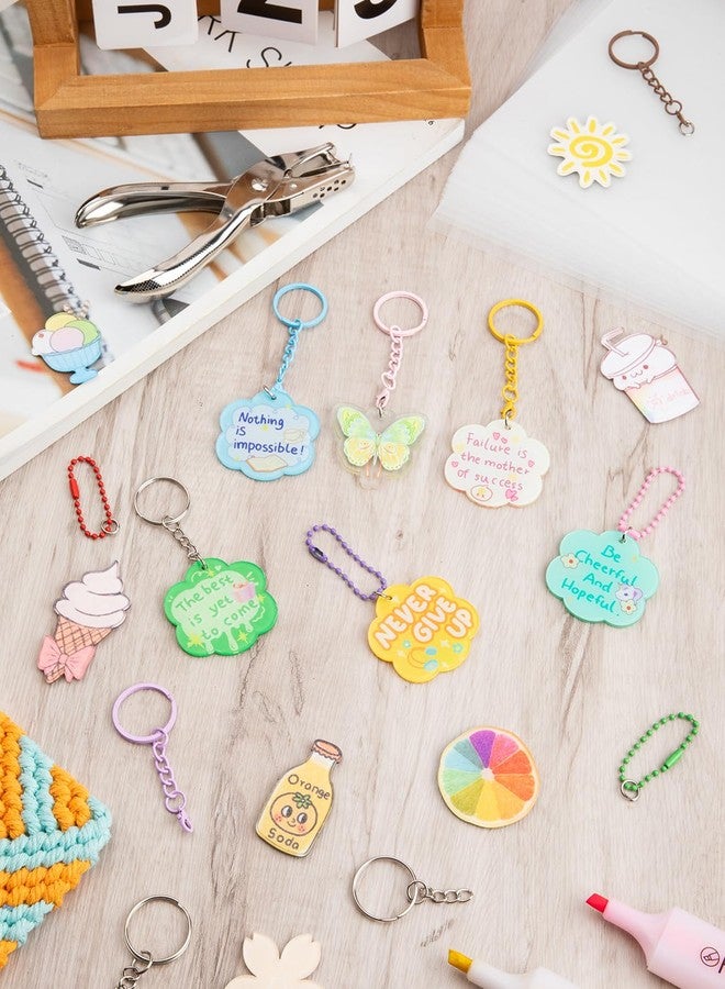 HFKPJRT 153 Pcs Shrink Paper Keychain Kit, 22 Shrink Plastic Sheets 8"x 5.7" with Keychain Accessories, Jump Rings, Lobster Clasps, Film Papers for DIY Shrinky, Jewelry Making Gifts for Kids & Adults - Image 5